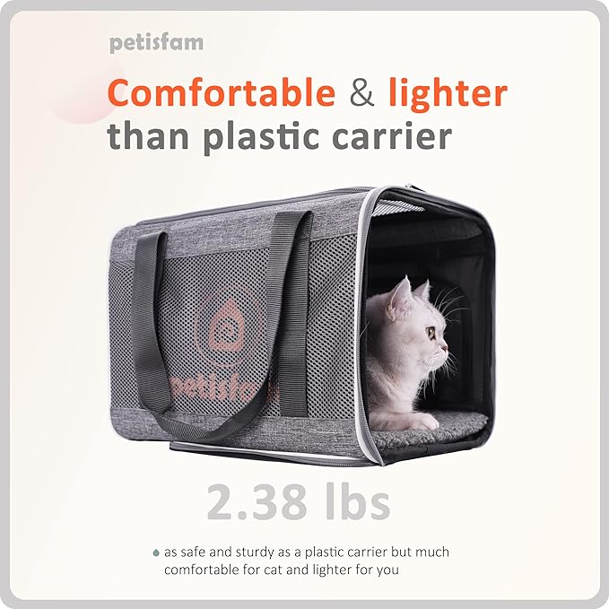 petisfam Soft Large Cat Carrier with Privacy Zipped Flaps for Sensitive and Nervous Cats