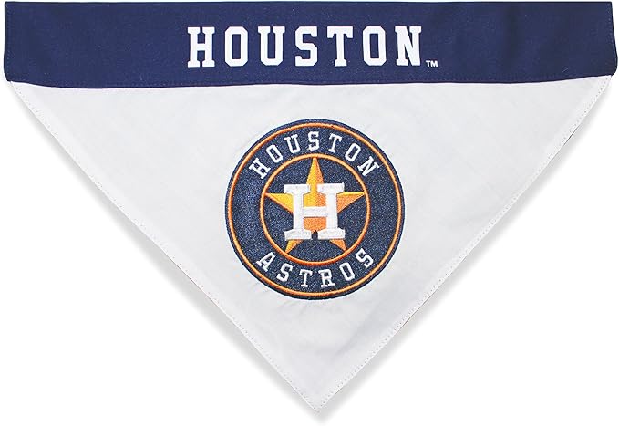 Pets First MLB Houston Astros Reversible Bandana Size XX-Large for Dogs & Cats. 2 Sided Sports Bandana