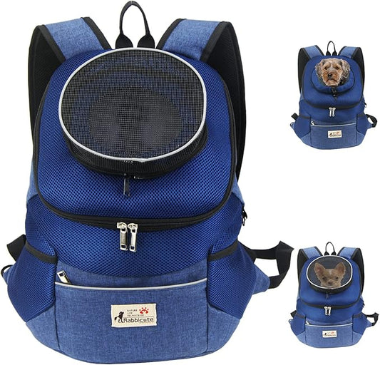 Pet Dog Carrier Backpack Adjustable Breathable Front Pack Head Out Removable Design Puppy Cat Dog Backpack for Small Dogs Cats Padded Shoulder Bag for Travelling Hiking Camping Outdoor Trip