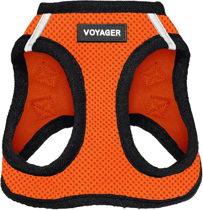 Voyager Step-in Air Dog Harness - All Weather Mesh Step in Vest Harness for Small and Medium Dogs by Best Pet Supplies - Harness (Orange/Black Trim), Medium