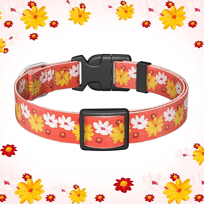 Cute Floral Dog Collar for Small Medium Large Dogs