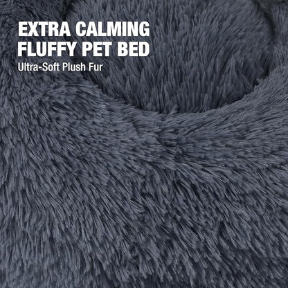 Veehoo Calming Cat Bed for Small Cats 20", Dark