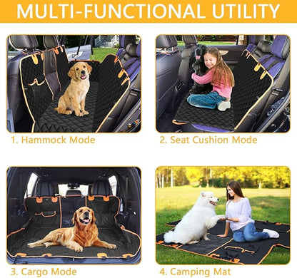 Waterproof Dog Car Seat Cover for Back Seat: Suitable for Small and Large Dogs