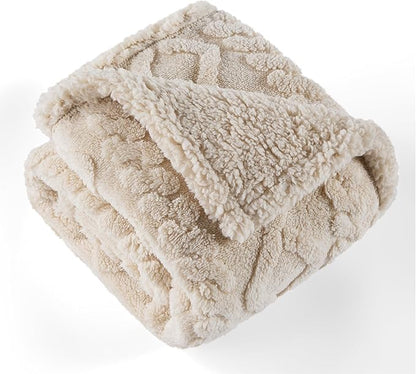 Bedsure Waterproof Dog Blankets for Small Dogs 25"x35", Cream