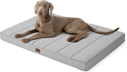 Bedsure Cooling Gel Foam Dog Bed for Large Dogs Cover(44"x32", Grey)