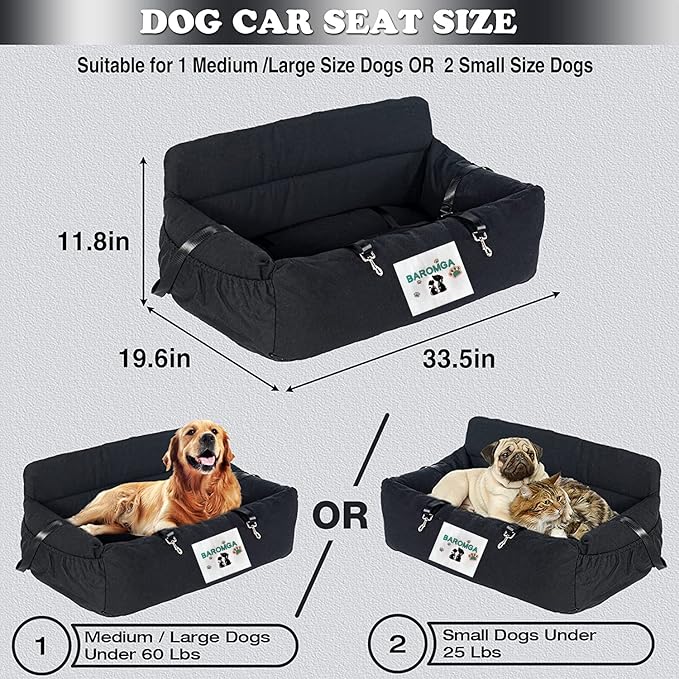 Dog Car Seat 25lbs or 1 Large 60lbs, with