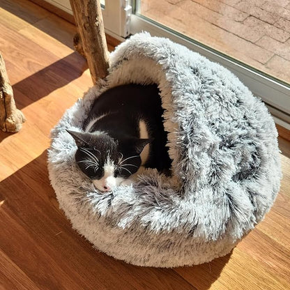 Cozy Dog Bed cat Bed with Cover cave for Small Dogs