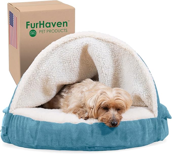 Furhaven 26" Round Memory Foam Dog Bed for Medium/Small Dogs w/ Removable Washable Cover 30 lbs 26-inch