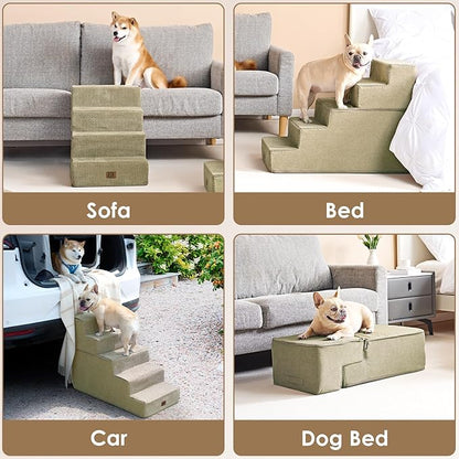 EHEYCIGA Dog Stairs for Small Dogs 13.5" H 3-Step Dog