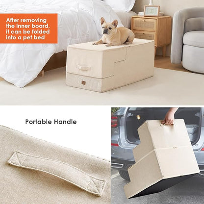 EHEYCIGA Dog Stairs for High Bed 25”H 5-Step Extra