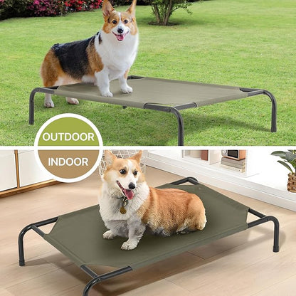MoNiBloom Elevated Dog Bed Cooling Raised Ped Bed Portable Dog Cot for Camping or Beach 42 Inches