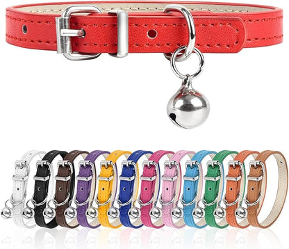 L Dog Collar for Small Dogs Adjustable Dog Collars Cat Collar for Small Medium Large Dogs 1.18 inch Width (Red