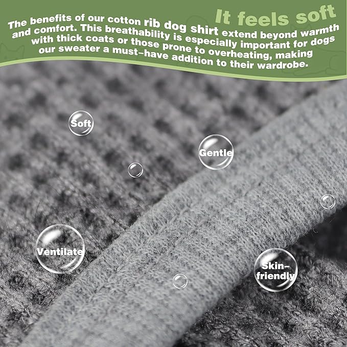Cozy and Functional Dog Shirts for Small Puppies: Stretchable Gray Attire with Easy-On Design, Ideal for Chihuahuas and Yorkies - Enhance Comfort and Playfulness on Chill Days Medium