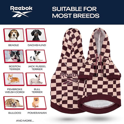 Reebok Dog Hoodie – Fleece Dog Sweater with Leash Hole