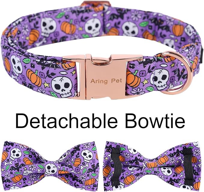 ARING PET Halloween Dog Collar Cute Pumpkin Dog Collar Bowtie