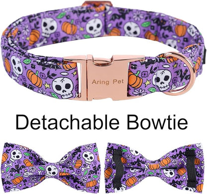 ARING PET Halloween Dog Collar Cute Pumpkin Dog Collar Bowtie