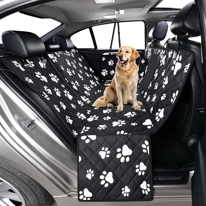 Dog Car Seat Cover for Back Seat Pet Cover for Dogs Waterproof Dog Hammock for Car 600D Heavy Duty Non Slip Scratch Proof Backseat Cover for Dogs in Car