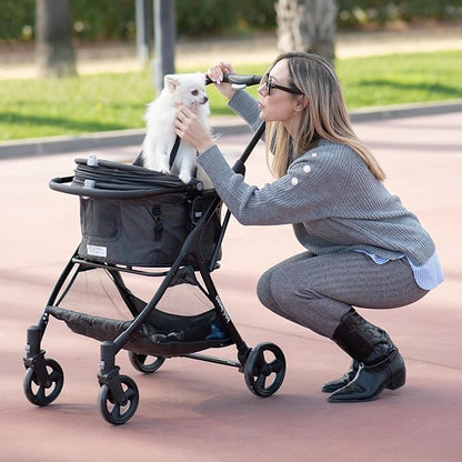 Medium Pet Stroller for Small Dogs & Cats 180° Canopy 3-in-1 Pet