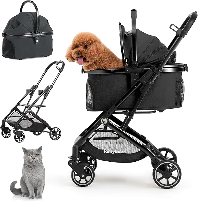 Kenyone 3-in-1 Pet Stroller for Small Medium Dogs