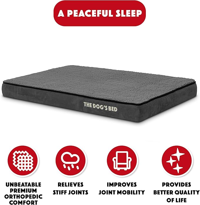 The Dog’s Bed Orthopedic Memory Foam Dog Bed 34x22x3, Pain