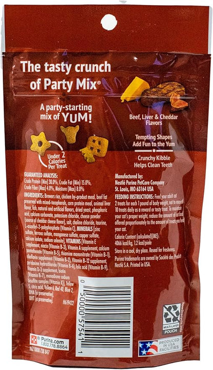 Friskie Party Mix Cat Treats 3 Flavor Variety - (1) Each: Original, Wild West (Beef, Liver, Cheddar), Mixed Grill (2.1 Ounces) - Plus Catnip Toy and Fun Animal Facts Booklet Bundle