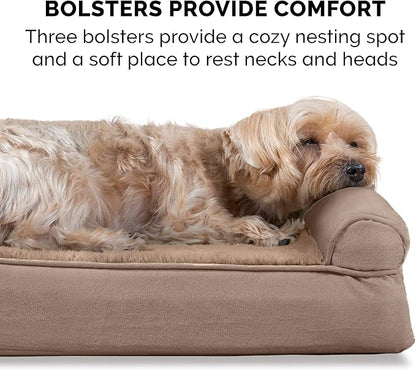 Furhaven Orthopedic Dog Bed for Large Dogs w/ Removable Bolsters & Washable Cover 95 lbs