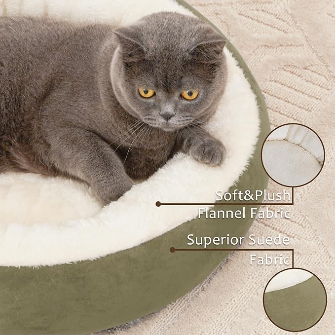 Love's cabin Round Donut Cat and Dog Cushion Bed 20in Pet