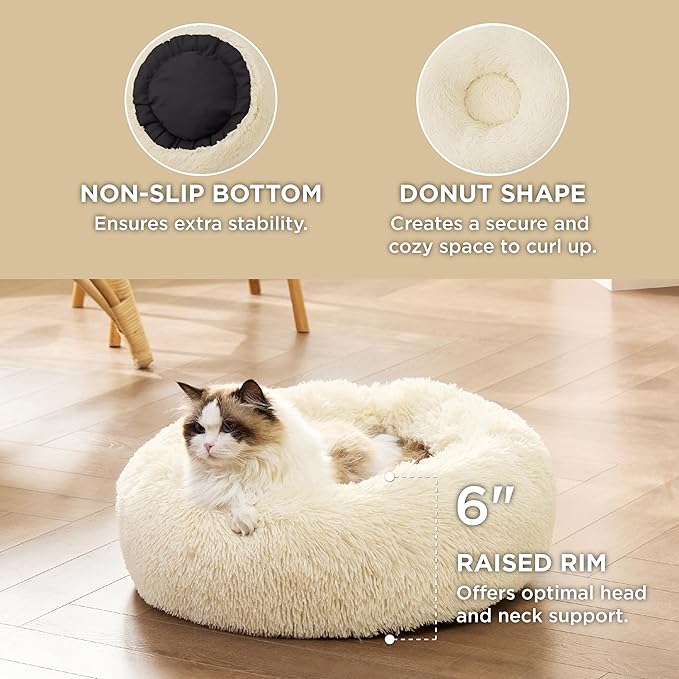 Bedsure Calming Cat Bed for Indoor Cats 15 lbs 20 inches