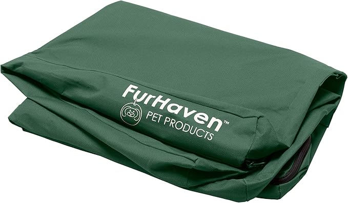 Furhaven Replacement Dog Bed Cover Water-Resistant Indoor/Outdoor Logo Print Oxford Polycanvas Mattress, Washable - Forest, Jumbo Plus (XX-Large)