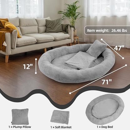 Elevon Human Dog Bed for Adults 71"x47"x12" Large
