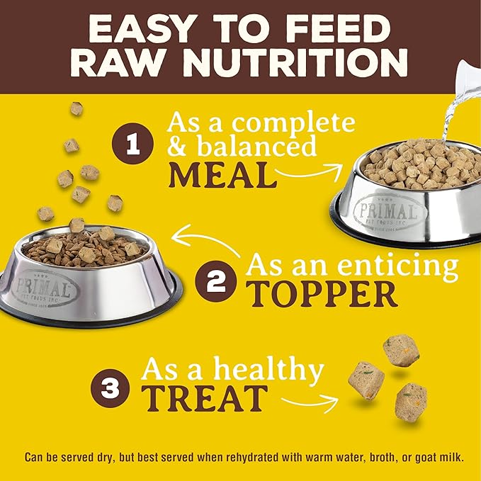 Primal Puppy Dog Food, Freeze Dried Dog Food, Pronto; Scoop & Serve, Complete & Balanced Meal; Also Use As Topper or Treat; Premium, Healthy, Grain Free, High Protein Raw Dog Food (25 oz, 2-Pack)