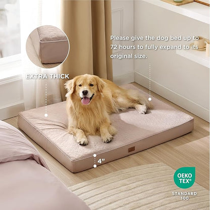 Bedsure Orthopedic Dog Bed for Extra Large Dogs 2-Layer Thick (44x32x4 Inches),