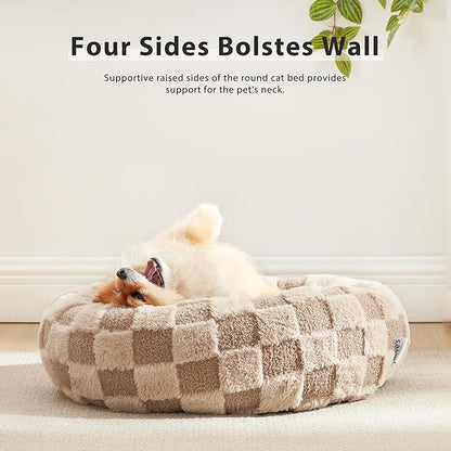 Love's cabin Round Donut Cat and Dog Cushion Bed 20in Pet