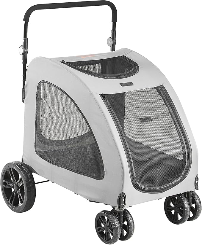 VEVOR Extra Large Dog Stroller for Dogs Up to 160lbs 4 Wheel 2 Dogs
