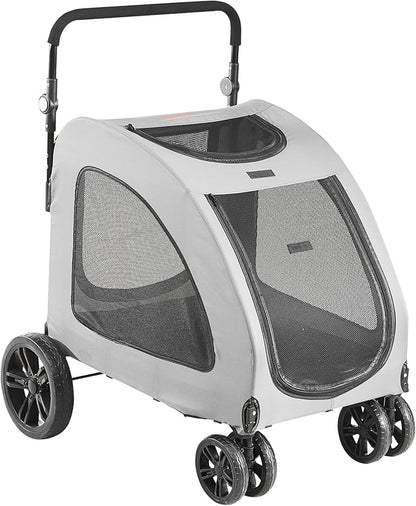VEVOR Extra Large Dog Stroller for Dogs Up to 160lbs 4 Wheel 2 Dogs