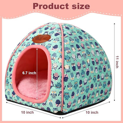 Cozy Guinea Pig Hideout Bed Soft Fleece Material Removable Cushion Washable and Dryer Friendly Perfect Cage Accessories for Rabbits Hamsters Hedgehogs