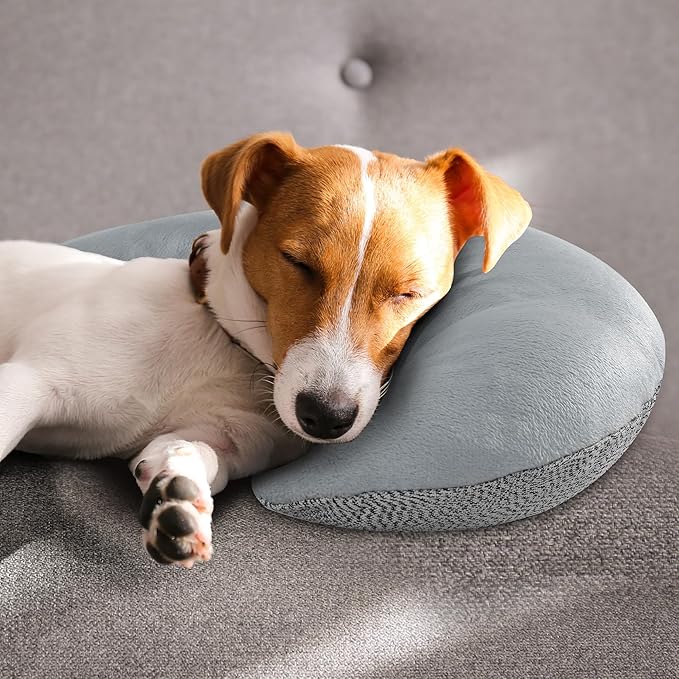 HOMBYS Chewproof Dog Pillow, Calming Toy for Dogs Anxiety Relief, Suitable for Both Crazy Tearers & Tame Dogs, Furry Surface Soft & Comfortable Dog Neck Pillow Improve Sleeping, Machine Washable