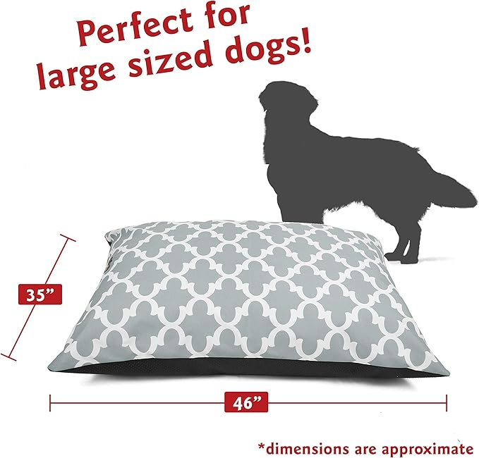 Majestic Pet Rectangle Large Dog Bed Washable – Non Slip Comfy Pet Bed – Dog Crate Bed Super Value Pillow Dog Bed – Dog Kennel Bed for Sleeping 46 x 35 Inch