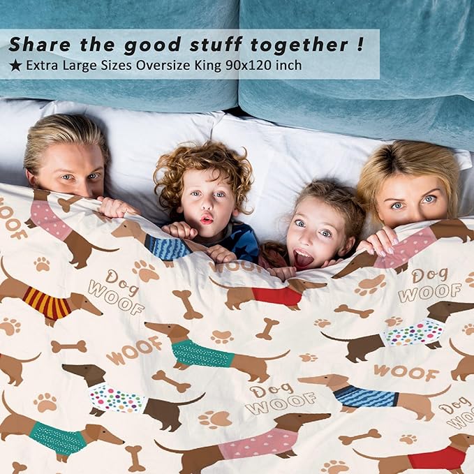 Dachshund Dogs Blanket Gifts for Pet Dog Lovers Girls Boys 60x50 in