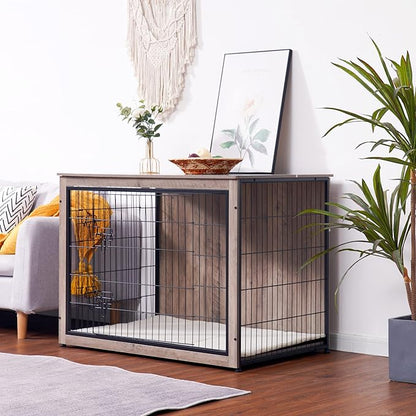 DWANTON Dog Crate Furniture with Cushion 43.3" L,