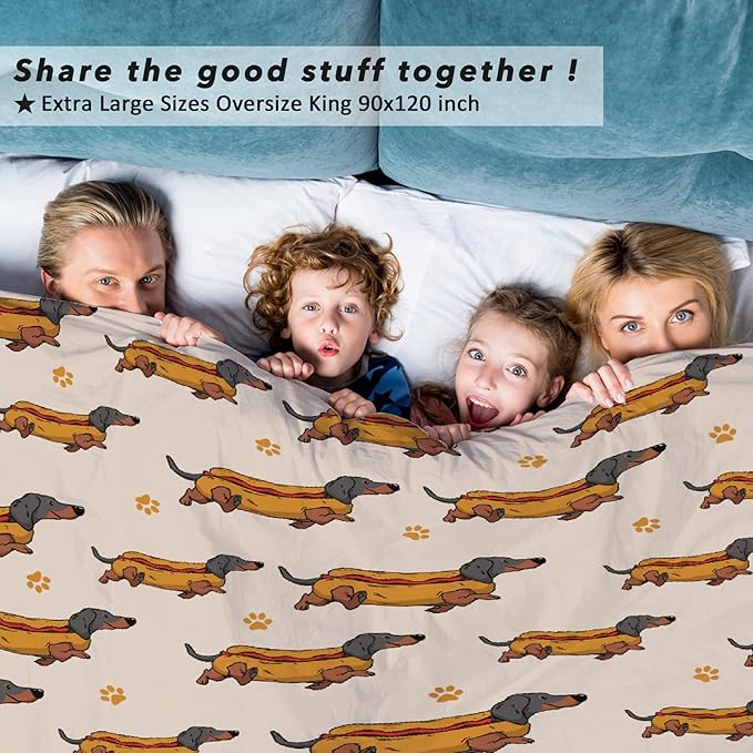 Dachshund Dog Blankets Puppy Blanket 80x60 in