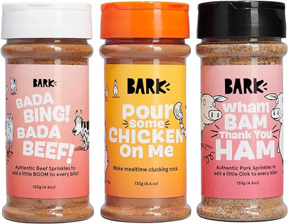 Barkbox – Dry Dog Food Toppers Variety 3 Pack – Ham, Beef & Chicken - Protein Rich, Grain Free – Meal Enhancer for Large & Small Breeds