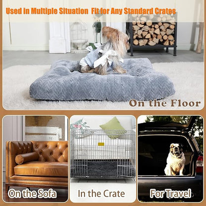 Dog Bed for Small Dogs Washable Dog Crate Bed for Dog Cages 22 inch Small Dog Bed Anti-Slip Waterproof Mute Base Warming Cozy Soft Pet Pupp