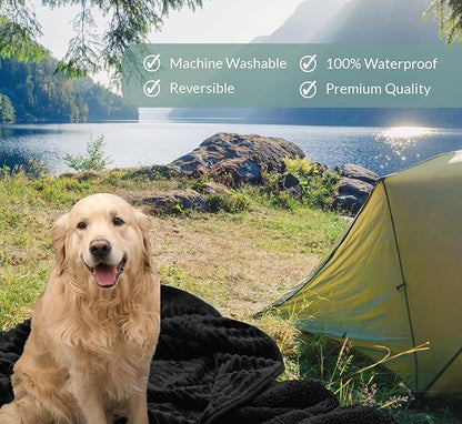 Premium Soft Dog/Cat Waterproof Blanket – Soft Sherpa Fleece Striped-50x30)