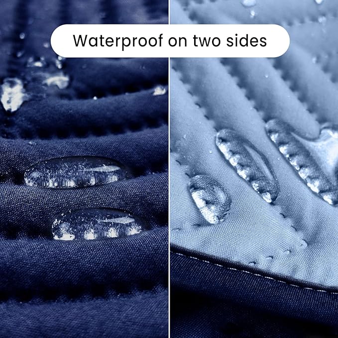 Double-Sided Waterproof Dog Blanket for Couch Cover, Dog Couch Cover Protector for Large Dogs, Cat Couch Sofa Covers Washable, Furniture Covers for Pets, Navy and Light Blue, 40x50 Inches