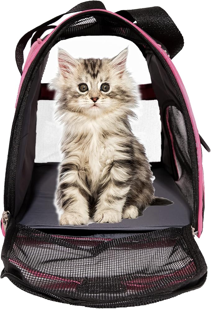 Pet Carrier Soft-Sided Carriers for Cat Carriers Dog Carrier for Small Medium Cats Dogs Puppies Pet Carrier Airline Approved up to 15 Lbs Cat Dog Pet Travel Carrier (Medium,Pink)