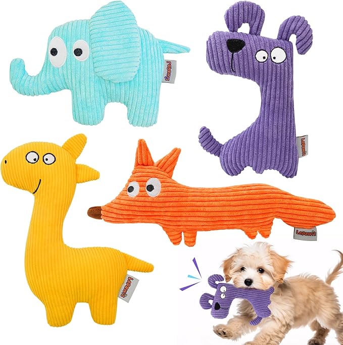 Squeaky Dog Toys, Cute Plush Toy for Dogs Indoor Play, Interactive Dog Toys with Non-Shedding Material for Small and Medium Dogs - Dog