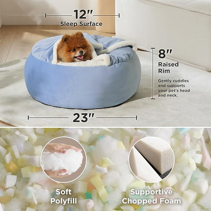 Lesure Small Dog Bed with Cover Cave 23"