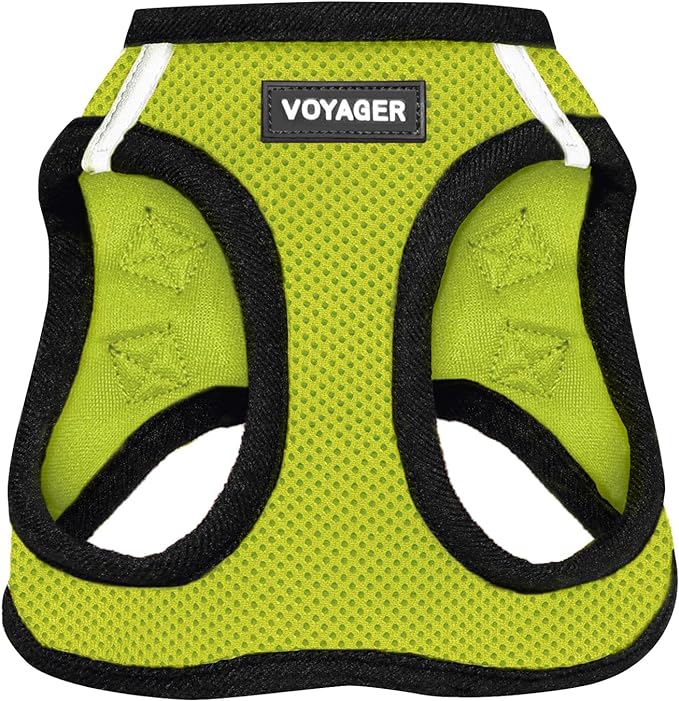 Voyager Step-in Air Cat Harness - All Weather Mesh Step in Vest Harness for Small and Medium Cats by Best Pet Supplies - Harness (Lime Green/Black Trim), XXS (Chest: 10.5-13")