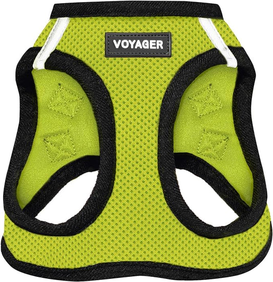 Voyager Step-in Air Cat Harness - All Weather Mesh Step in Vest Harness for Small and Medium Cats by Best Pet Supplies - Harness (Lime Green/Black Trim), XXS (Chest: 10.5-13")